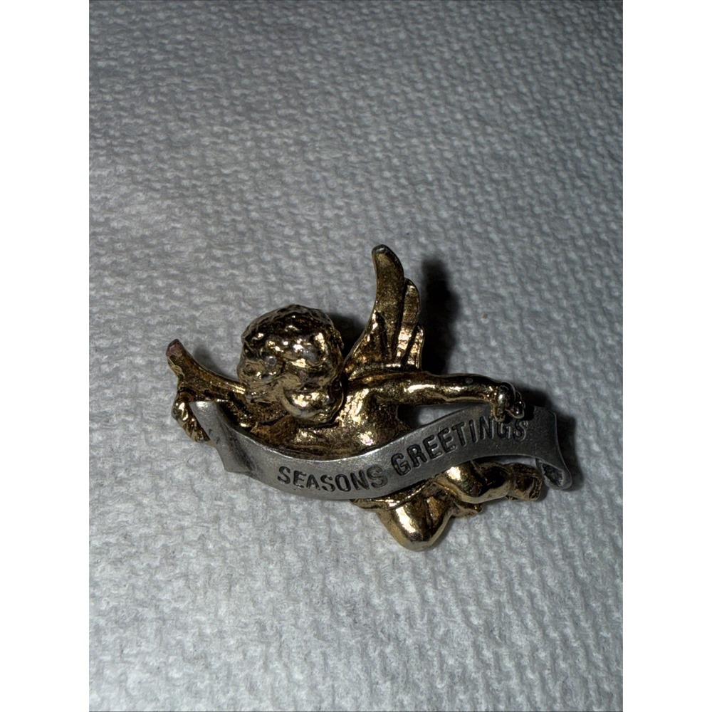 Angel Pin Christmas Seasons Greeting Holiday Wings Collectible Lapel Hat Pinback